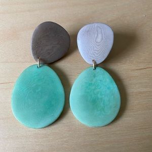 Tagua seed statement earrings